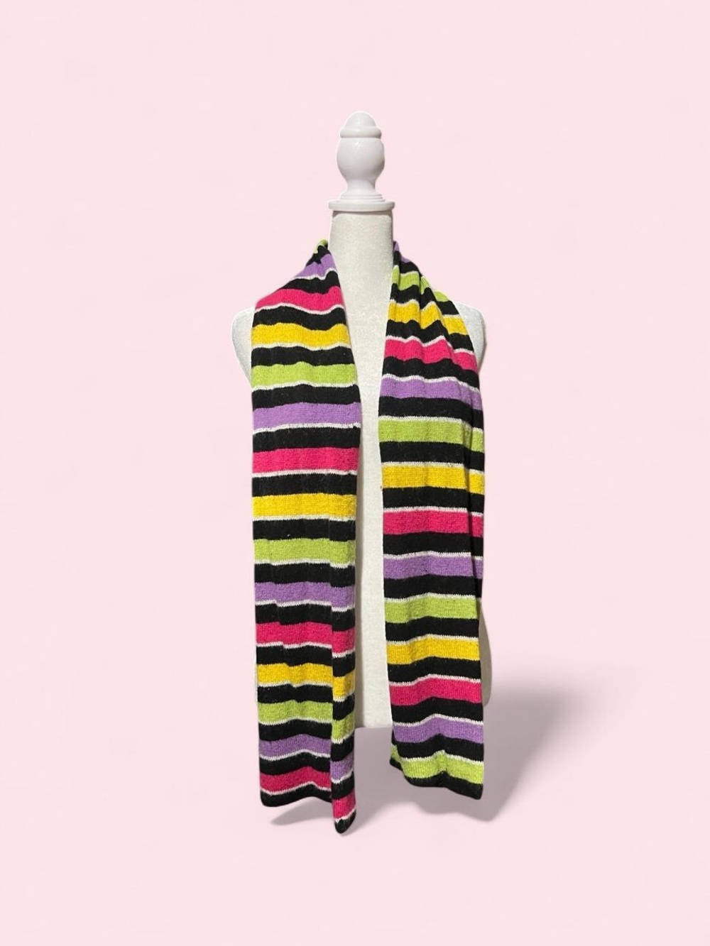 Merona Striped Knit Scarf in Black, Yellow, Pink, Purple, Green